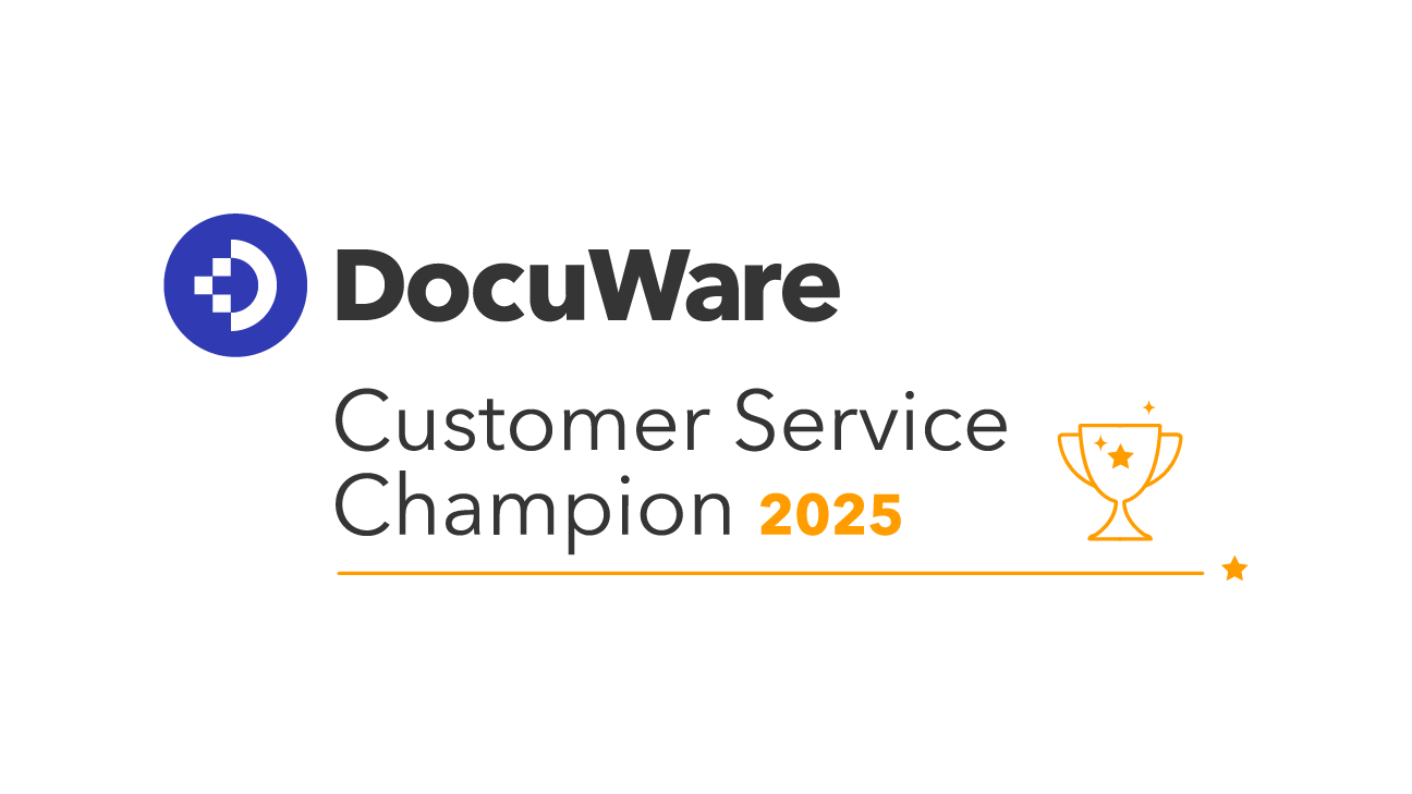 Logo DocuWare Customer Service Champion 2025